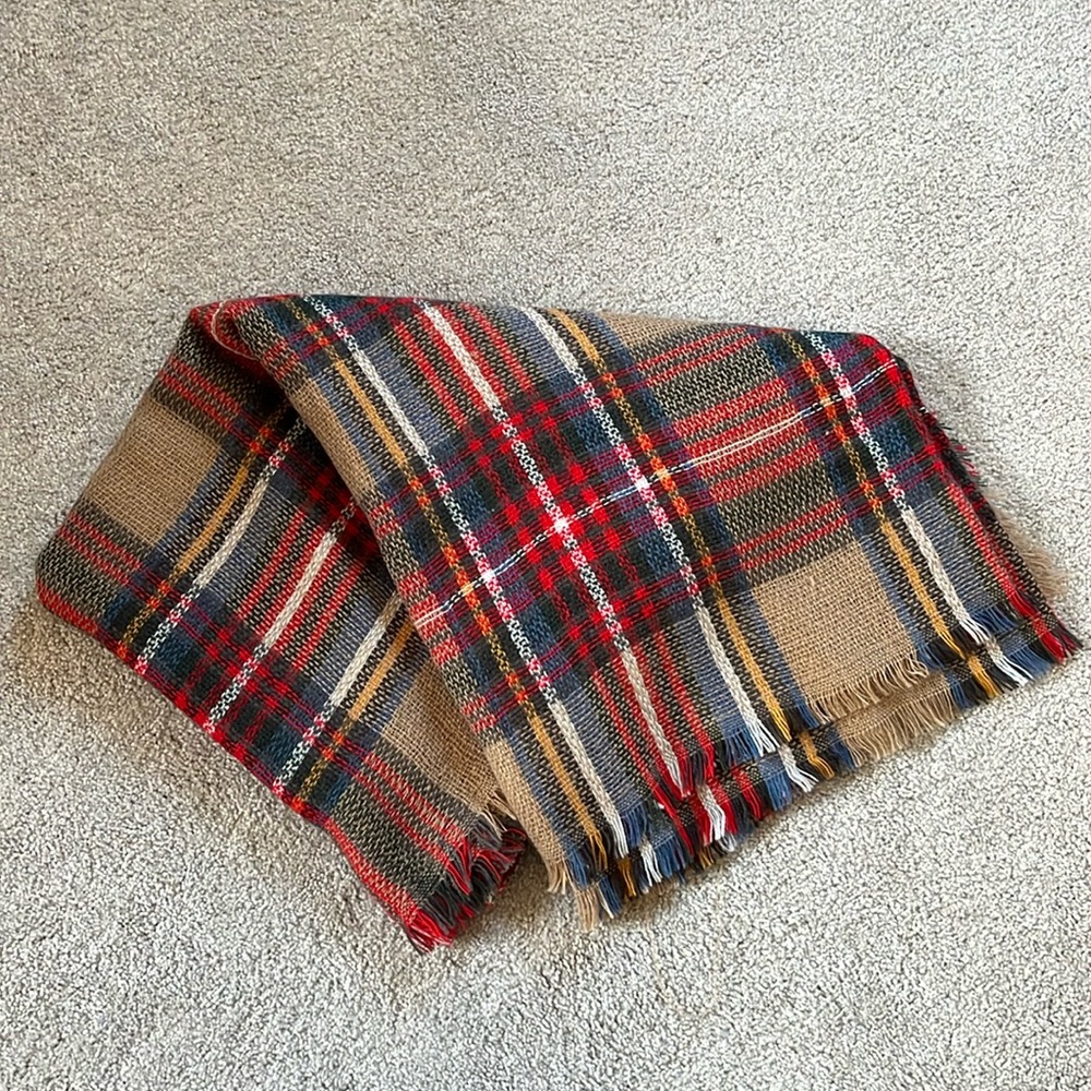 Plaid Blanket Scarf